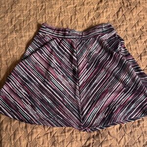 Joe B by Joe Benbasset Striped Maroon Beige Women's Skater Skirt Small